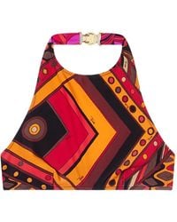 PUCCI - Vivara-Print Bandeau Bikini Top - Lyst