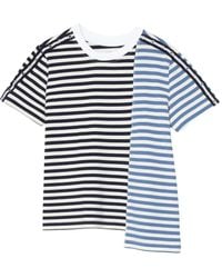 3.1 Phillip Lim - Striped Panelled T-Shirt - Lyst