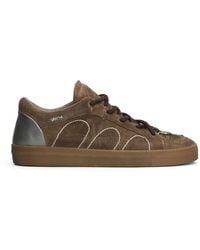 Santha - Contrast-Stitched Low-Top Sneakers - Lyst
