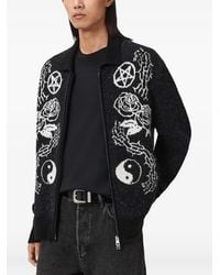 AllSaints - Zip-Fastening Cardigan - Lyst