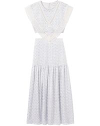 Claudie Pierlot - Satin And Lace Maxi Dress - Lyst