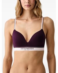 Emporio Armani - Logo-Tape Triangle Bra - Lyst