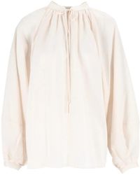 ELEH - Tie-Neck Gathered Blouse - Lyst