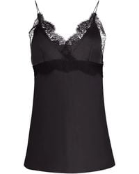 Nina Ricci - Lace V-Neck Silk Top - Lyst