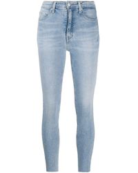 Calvin Klein Vaqueros pitillo de talle alto - Azul