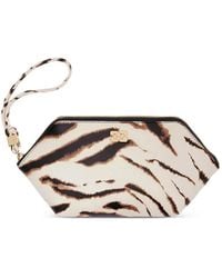 Ganni - Bou Zebra-Print Clutch Bag - Lyst