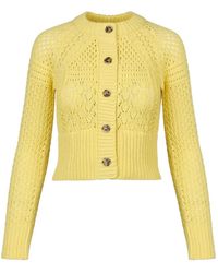 Smythe - Crochet-Knit Button-Up Cardigan - Lyst
