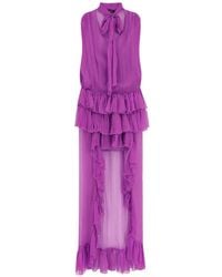 ACTUALEE - Ruffled Asymmetric Maxi Dress - Lyst
