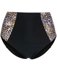 Duskii - High-waisted Leopard-print Bikini Bottoms - Lyst