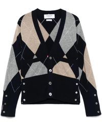 Thom Browne - カシミア アーガイル インターシャ カーディガン - Lyst