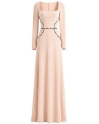 Gemy Maalouf - Beaded-Waist Square-Neck Dress - Lyst