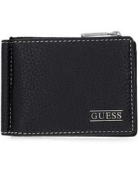 Guess - Boston Logo-Plaque Pebbled-Leather Wallet - Lyst