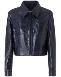 Pinko - Croc-Effect Zip-Up Jacket - Lyst