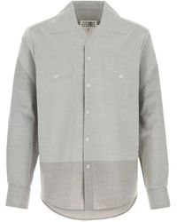 MM6 by Maison Margiela - Panelled Long-Sleeve Shirt - Lyst