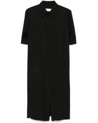 Jil Sander - Satin Midi Shirt Dress - Lyst