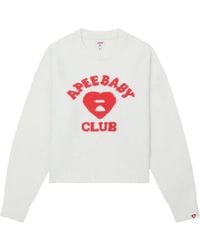 AAPE BY A BATHING AP - Logo-Intarsia Crew-Neck Sweater - Lyst