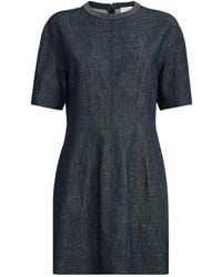 Brunello Cucinelli - Denim-Effect Mini Dress - Lyst