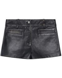 Stand Studio - Pantalones Cortos Odessa De Piel Con Botón - Lyst
