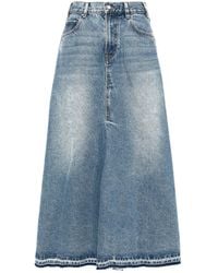 JNBY - Distressed Maxi Denim Skirt - Lyst