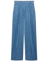 Another Tomorrow - Pantalon Ample En Chambray - Lyst