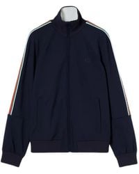 Gucci - Web-Stripe Embroidered-Logo Zip-Up Sweater - Lyst