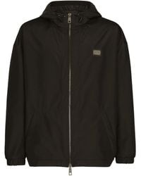 Dolce & Gabbana - Nylon Jacket With Hood And Branded Tag - Lyst
