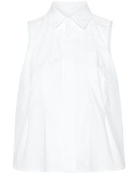 Sacai - Cut-out Sleeveless Shirt - Lyst