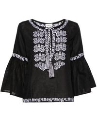P.A.R.O.S.H. - Ciclone Floral-embroidered Blouse - Lyst