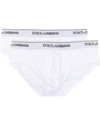 Dolce & Gabbana - Logo-waistband Cotton Briefs (pack Of Two) - Lyst