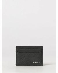 Bally - Grained Leather Card Holder With Metal Logo And Five Slots - Lyst