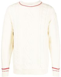 Marine Serre - Neutral Cable-knit Wool Sweater - Unisex - Wool - Lyst