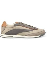 Brunello Cucinelli - Leather-Trim Panelled Sneakers - Lyst