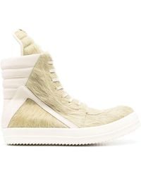 Rick Owens - Geobasket Chunky-sole Pony-hair Hight-top Trainers - Lyst