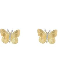 Tanya Farah - 18K Small Butterfly Diamond Earrings - Lyst