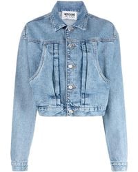 Moschino - Cropped Denim Jacket - Lyst