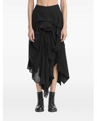 Yohji Yamamoto - Jupe Mi-Longue Plissée Et Volumineuse - Lyst