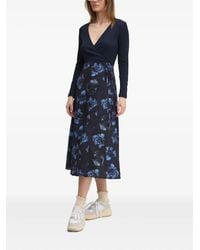 Desigual - Wrap Floral-Print Midi Dress - Lyst
