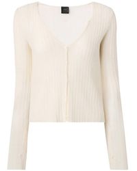Pinko - Ribbed-Knit V-Neck Cardigan - Lyst