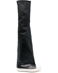 Rick Owens - Oblique Thigh-high Leather Boots - Lyst