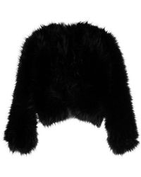 Elie Saab - Faux-fur Design Long-sleeve Jacket - Lyst