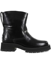 Ganni - Bottines En Cuir À Détails De Coutures - Lyst