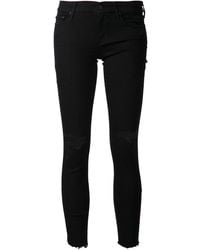 Mother - 'Looker' Jeans Mit Ausgefranstem Saum - Lyst