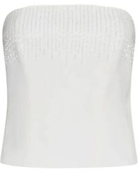 Marella - Molrapace Strapless Top Verfraaid Met Kralen - Lyst