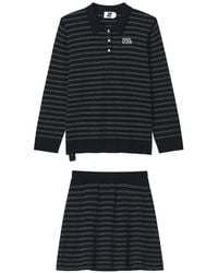 Izzue - Striped Long-Sleeve Polo And Skirt Set - Lyst