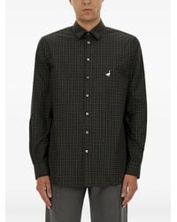 Moschino - Checked-Pattern Duck-Detail Shirt - Lyst