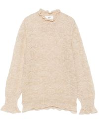 SOLOTRE - Gerüschter Pullover Aus Pointelle-Strick - Lyst