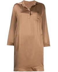 Raquel Allegra Ruimvallende Blousejurk - Bruin