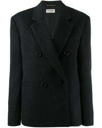 Saint Laurent Doppelreihiger Blazer - Schwarz