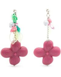 Amir Slama - Floral-Appliqué Drop Earrings - Lyst