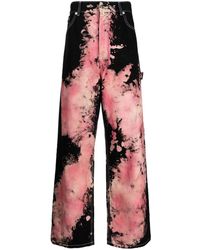 we11done - Tie-Dye-Print Wide-Leg Jeans - Lyst